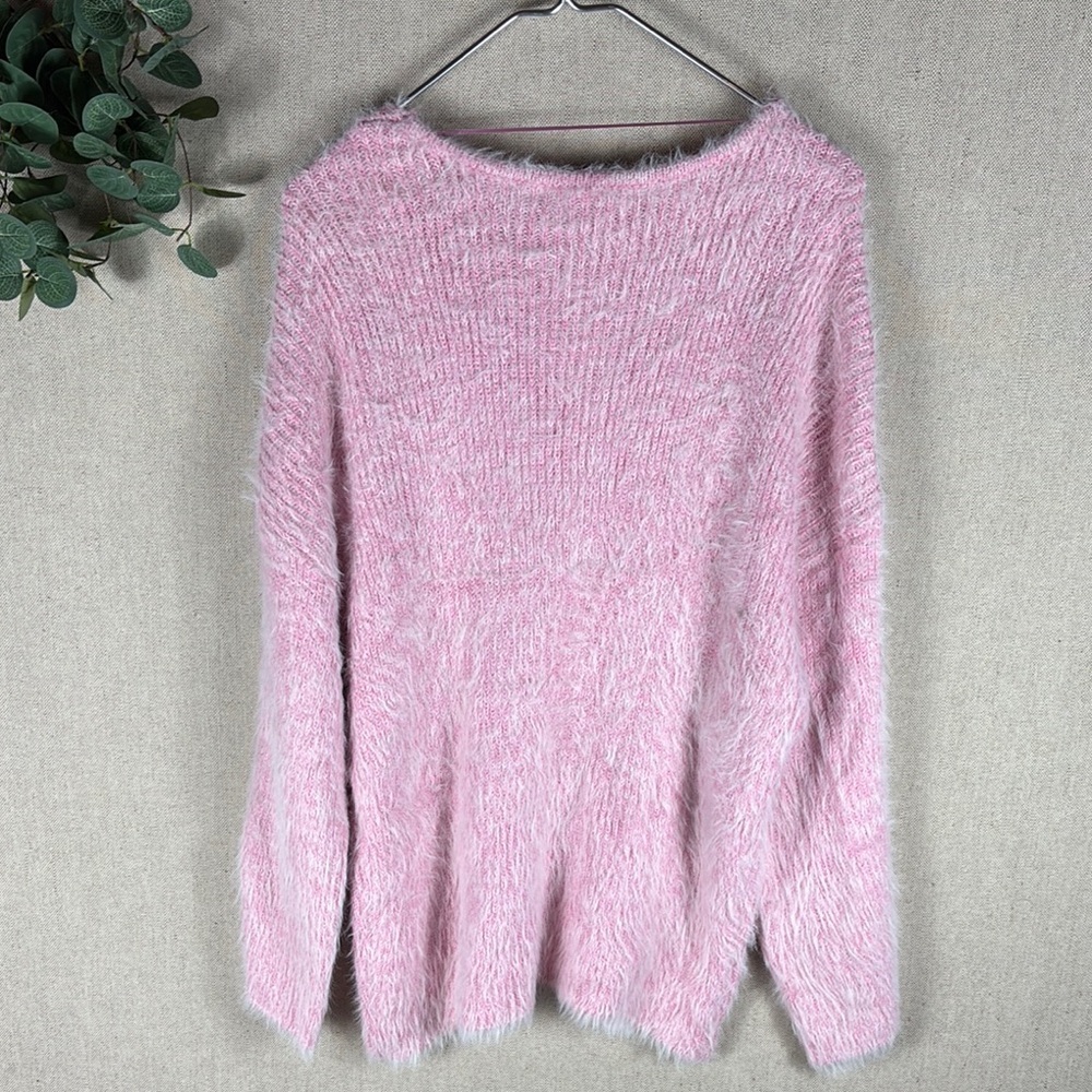 Kimchi Blue > New with Tags Pink Priscilla V-Neck Fuzzy Sweater Large - Picture 12 of 12